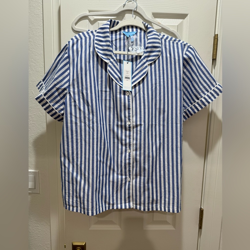 Draper James blue stripes cotton pajamas